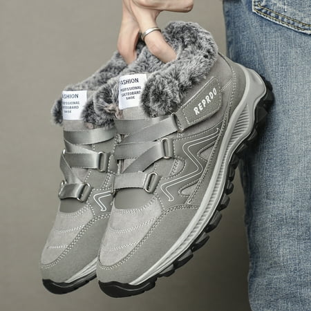 

Men‘s Warm Fleece Comfortable Anti-skid Lace-up Snow Shoes Winter