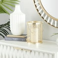 thumbnail image 3 of DecMode Gold Metal Pillar Candle Lantern with Thin Metal Handle, 3 of 10