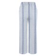 thumbnail image 4 of Summer Pants for Women, Audhol Women's Floral Cropped Linen Pants Summer Elastic Waist Straight Leg Casual Beach Trousers with Pockets Beach Pants for Women Dark Blue L, 4 of 4
