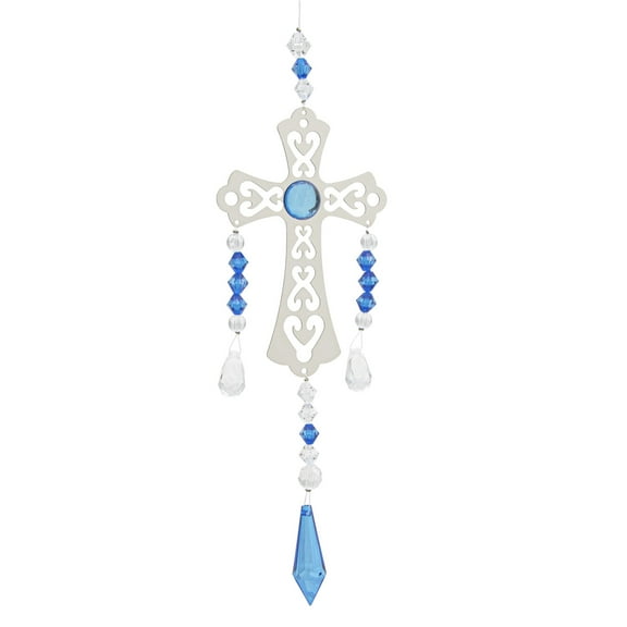 Sunflower Garden Birthstone Cross Suncatcher, September