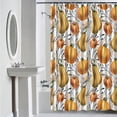 thumbnail image 6 of JOGZMZ Halloween Pumpkin Shower Curtain Waterproof Bathroom Decor with Hooks, 71x35 Inch - Spooky Fall Harvest EVA Liner, 6 of 6
