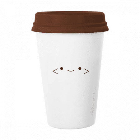

Lovely Face Sle Expression Mug Coffee Drinking Glass Pottery Cerac Cup Lid