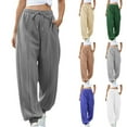 thumbnail image 6 of qucoqpe Women High Elastic Waist Jogger Sweatpants Loose Causal Straight Leg Athletic Pants, 6 of 6