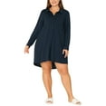 thumbnail image 2 of Agnes Orinda Women's Plus Size Mother's Day Nightshirt Comfort Long Sleeve Sleepwear Pajamas 3X Navy Blue, 2 of 7