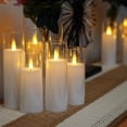 thumbnail image 5 of Merrynights Flameless Pillar Candles Modern White Acrylic LED Battery Operated with Remote Control and Timer 9-Piece Set, 5 of 9