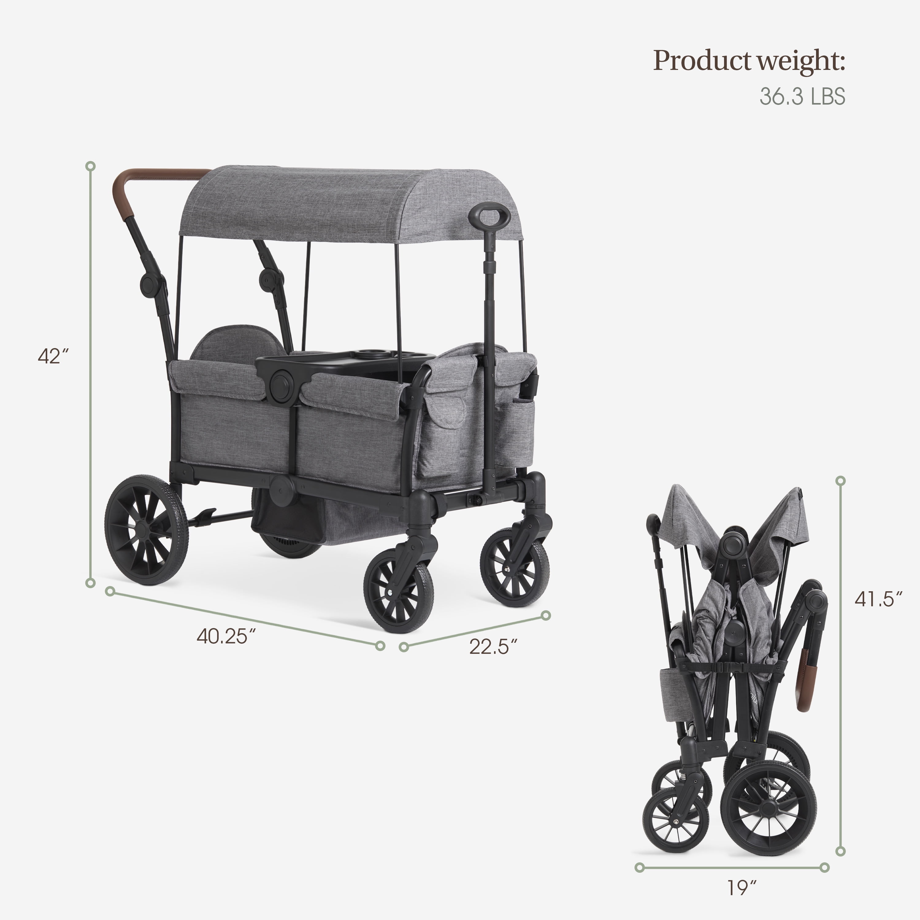 Evolur TrailBlazer Wagon Stroller, Gray
