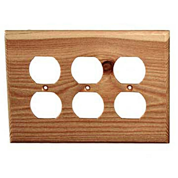 Sierra Lifestyles Traditional Switch Plate, 3 Duplex, Douglas Fir