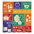 thumbnail image 3 of Ambesonne Fitness Shower Curtain, Daily Life Chart Lettering, 69"Wx70"L, Multicolor, 3 of 3