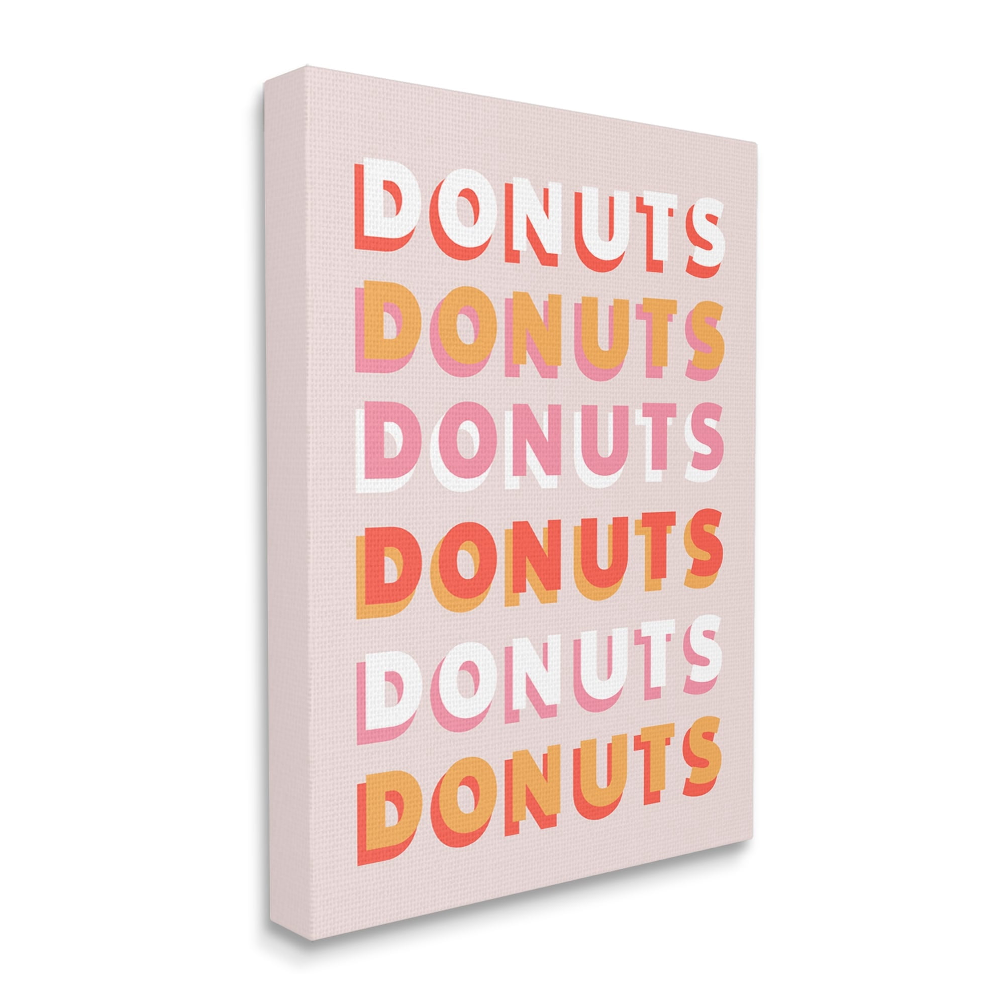 Stupell Industries Orange Pink Donuts Text Pattern Design , 16 x 20, Design by CAD Designs
