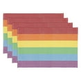 thumbnail image 3 of Saro Lifestyle Rainbow Stripe Delight Placemat (Set of 4), 3 of 4