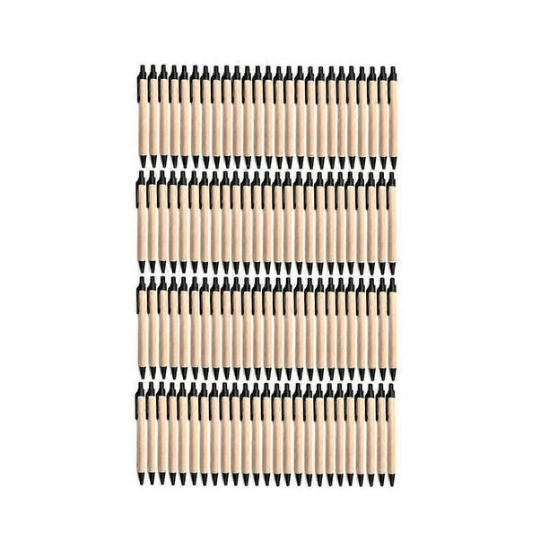 100Pack Ballpoint Pen Retractable Ballpoint Pen,Black Ink Click Pens Recycled Kraft Paper Pens for Office School Supplie