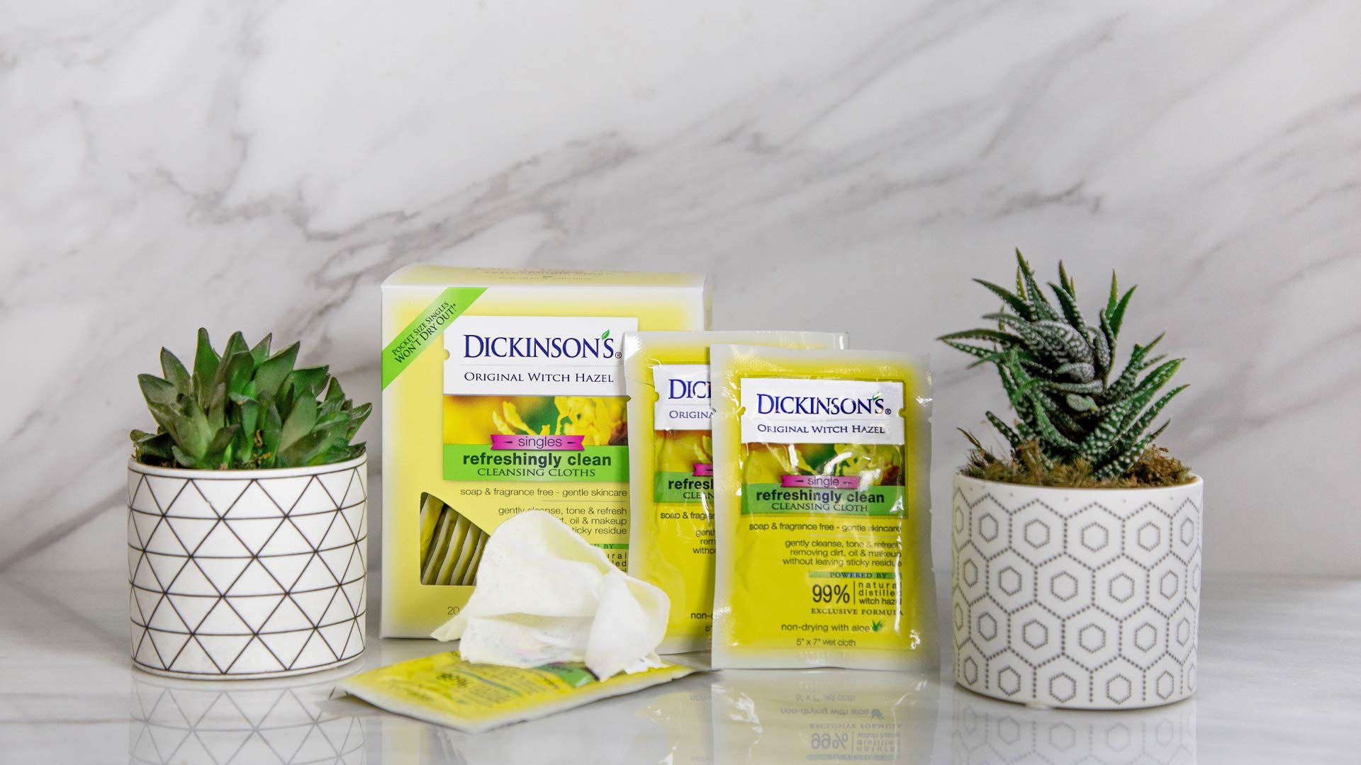 Dickinson's Original Refreshingly Clean Facial Wipes Towelettes, Witch Hazel and Aloe, 20 Ct - image 5 of 7
