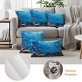 thumbnail image 6 of Blue Turtle Coastal Outdoor Waterproof Pillow Covers, Summer Beach Nautical Ocean Coral Decorative Square Throw Pillowcase Sofa Cushion Sham for Patio/Couch/Chair, 18"x18" 2 Pack, 6 of 8