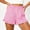 Pink, variant on Plaid Shorts Y2k Trendy Shorts Women's Ruffled High Waist Plaid Shorts with Belted Detail and Side Pockets Pink 2X