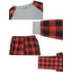 thumbnail image 4 of Conjunto de pijamas familiares a juego de Navidad con estampado de cuadros de manga larga Inspire Chic para hombres XL en rojo, 4 of 5