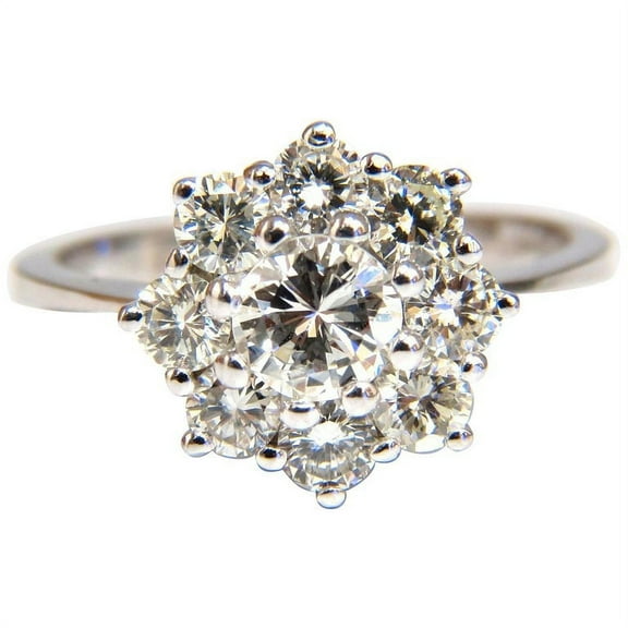 1.40ct diamonds raised cluster ring 14kt