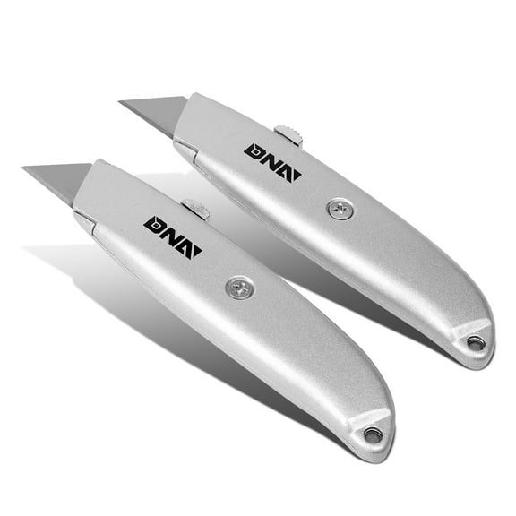 DNA Motoring TOOLS-00087 DNA MOTORING Silver Versatile Durable Handy Three Position Retractable Blade Utility Knife Cutting Tool