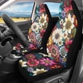 thumbnail image 2 of XYZCANDO 2 pcs Car Seat Covers for Interior Car Interior Decor Cozy Wear Resistant, Auto Van Truck Front Seat Cover, Flowers Pattern, 2 of 10