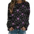 thumbnail image 2 of Sweat à Capuche Mode pour Femmes 2023 Manches Longues Col Rond Imprimé Chandail en Molleton Blouse 50 % de Réduction Costumes Halloween/noël, 2 of 4