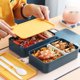 thumbnail image 5 of 1pc estilo japonés de doble capa bento caja crisis de caja de cajas de almuerzo para hogar, 5 of 5