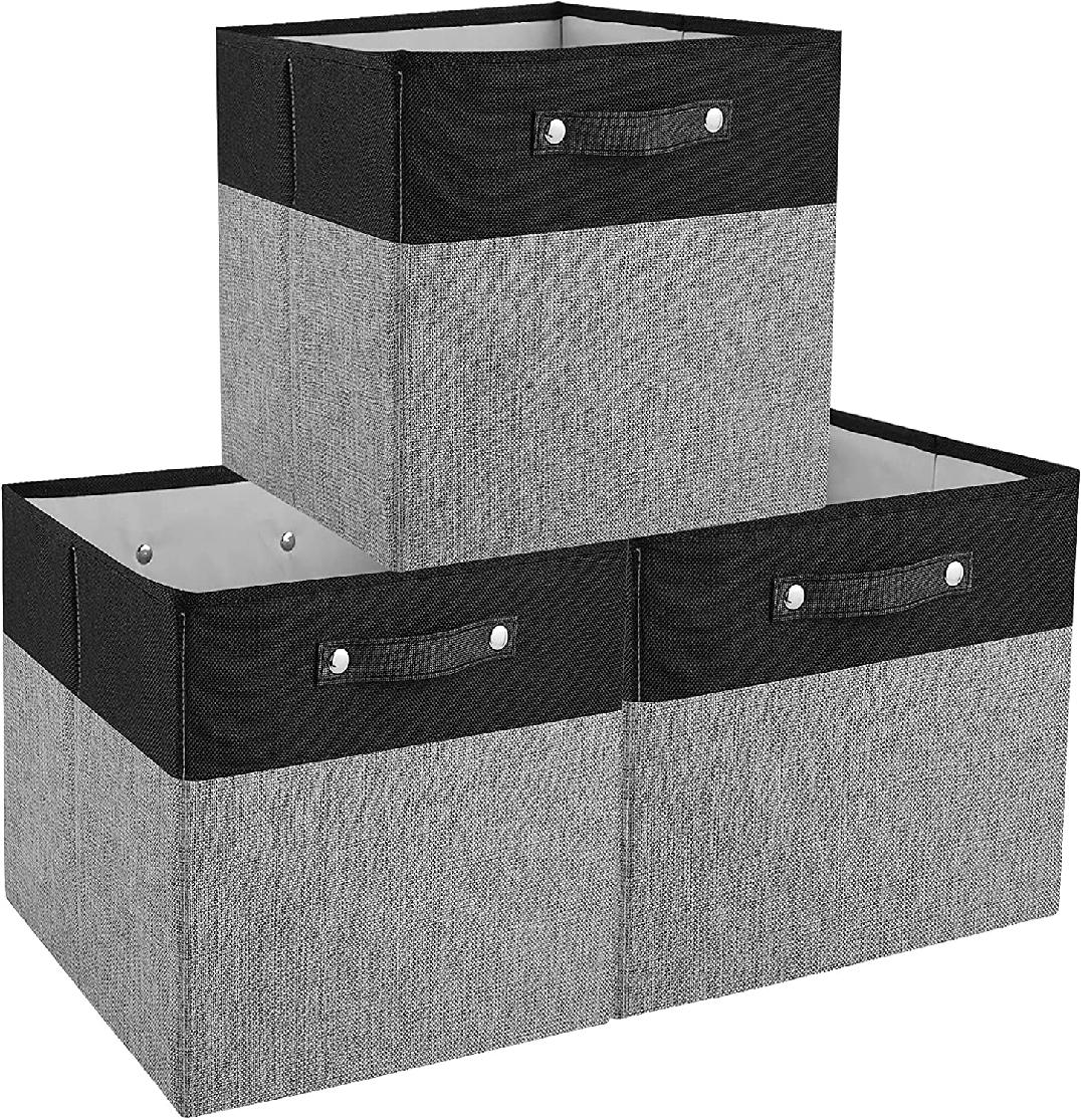 3 Pack Foldable Storage Cube Bins Fabric Storage Basket Collapsible