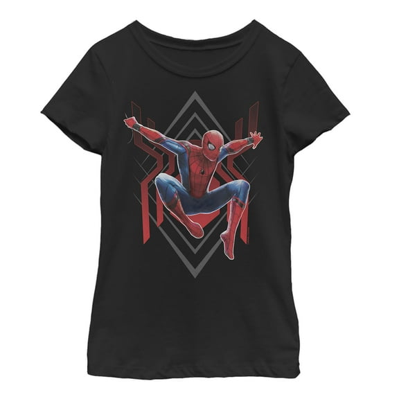 Girl's Marvel Spider-Man: Far From Home Diamond Graphic Tee Black X Large