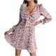 thumbnail image 1 of Vestido Plisado de Gasa Con Cuello en V Y Cintura de Otoño E Invierno Para Mujer Odeerbi  ODB115817, 1 of 4