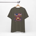 thumbnail image 4 of Western America Highland Cow 4th of July Tee, Independence Day T-shirts,, 4 of 5