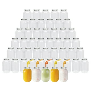 12Pc Mini Juice Bottles 4Oz Plastic Shot Bottles Clear Drink Containers  with Lids