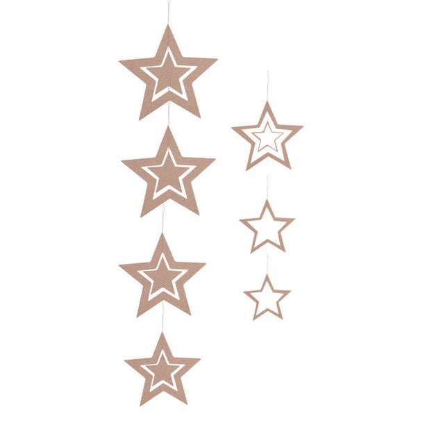 Wosthever 7 piezas de decoraciones de estrellas, colgantes de estrellas colgantes ahuecados, adornos decorativos para festival de actividades, Kits de decoración para fiestas champán