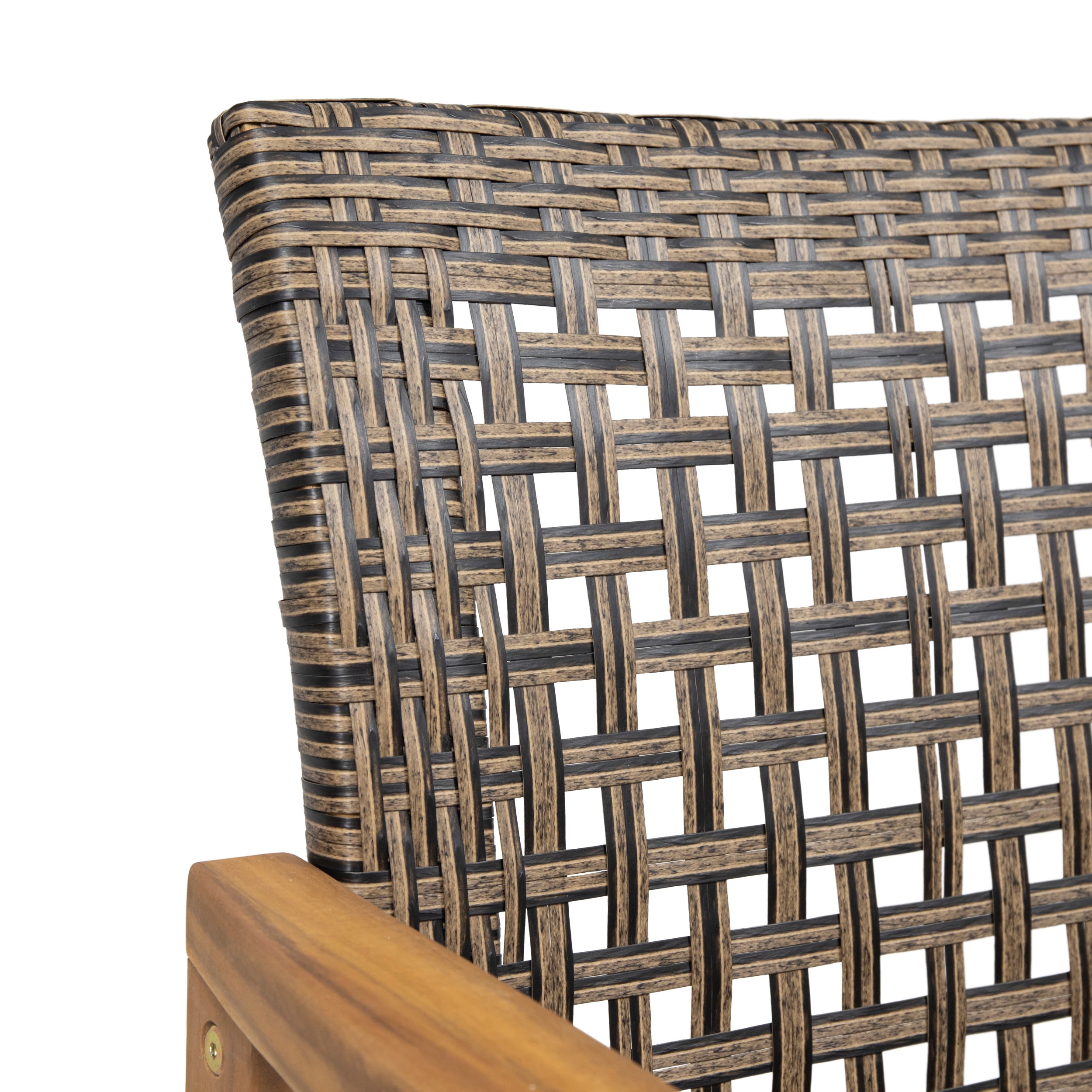 Ruben Outdoor 6 Seater Acacia Wood Dining Set, Teak Finish, Mixed Mocha