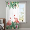 thumbnail image 4 of Pink Flamingo Birds Sheer Curtains 63 Inches Long, Summer Tropical Plants Flowers Light Filering Curtains, Breathable Simi Curtain Privacy Drapes for Living Room Bedroom Lightweight Window Treatment, 4 of 9