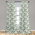 thumbnail image 2 of Jungle Window Curtains, Autumn Designed Birds and Foggy Forest With Pine Trees and Birds, Lightweight Decor 2-Panel Set with Rod Pocket, Pair of - 28"x95", Eggshell Fern Green and Plum, by Ambesonne, 2 of 3