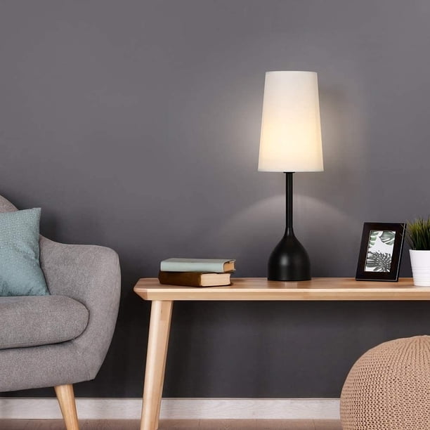 Black Vintage Elegant Bedside Lamps With Round Metal Base Walmart Com Walmart Com