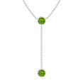 thumbnail image 1 of Angara Collier Péridot Naturel - Collier Style Lariat Péridot Rond 2,8 ct en Or Blanc 14K pour Femmes, 1 of 8