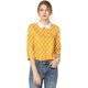thumbnail image 1 of Disfraz de Halloween para mujer Polka Dots Contraste Peter Pan Collar Top 3/4 Mangas Blusa Camisa Amarillo XS, 1 of 6