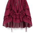 thumbnail image 6 of Jsaierl Women's Gothic Steampunk Corset Dress Square Neck High Low Ruffle Layered Halloween Cosplay Costume, 6 of 9