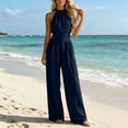 thumbnail image 3 of YuXingFu Womens Jumpsuits for Women Casual Petite Cropped Dress Pants - Cargo Pocket Summer Navy S, 3 of 8
