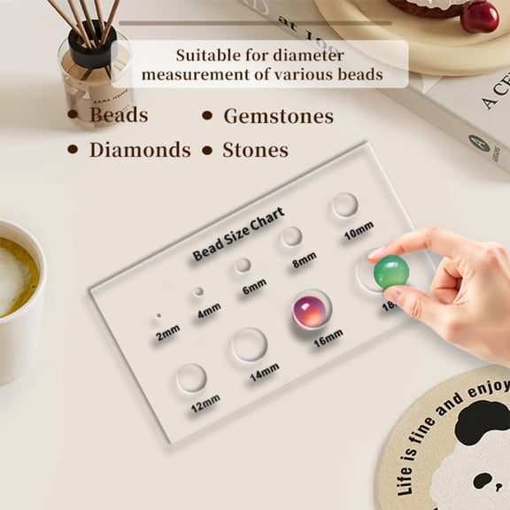 Bead Size Gauge Transparent Acrylic Jewelry Measuring Ruler Accurate Scale For Bead Jewelry Making Diy Crafting Gemstone Inspection