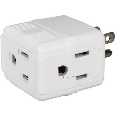 QVS 3-Outlet Compact Space-Saver Grounded Power Outlet Splitter, 4-Pack