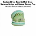 thumbnail image 2 of Squishy Stress Toy with Mint Green Macaron Design and Bubble Blowing Frog, 1 Piece, Vinyl Material, for Desk Display, Collectible Toy, 2 of 3
