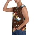 thumbnail image 3 of Goofa Rooster And Chicken Printed Men's Sleeveless T-Shirt - Athletic Gym Workout Tank Top for Men - Moisture-Wicking, UPF 30+ Quick-Dry Muscle Tee-X-Large, 3 of 8