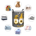 thumbnail image 4 of Sikiie Bee Kind Print Round Dirty Clothes Basket, Waterproof Standing Foldable Storage Basket, for Laundry Room, Bedroom, Bathroom Storage-Small, 4 of 6