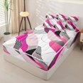 thumbnail image 2 of Homewish Pink Boho Swirl Zipper Full Size Comforter Sets with Fitted Sheet and 2 Pillowcases,Aesthetic Artwork Zipper Bedding Set,Black Reversible,4pcs, 2 of 8