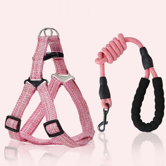 SPRING PARK 120cm Pet Comfortable Portable Polyeste Harness Leash Kit for Small Medium Dog Cat Puppy Chest Strap Set
