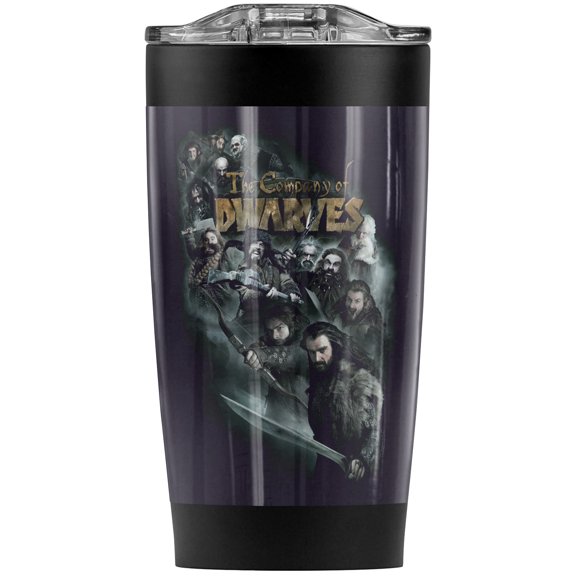 The Hobbit/Company Of Dwarves Stainless Steel Tumbler 20 oz Coffee Travel Mug/Cup, Vacuum Insulated & Double Wall with Leakproof Sliding Lid | Great for Hot Drinks and Cold Beverages