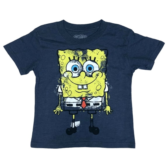 Boys Blue & Yellow Spongebob Squarepants Tee Shirt T-Shirt Medium (5-6)