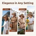 thumbnail image 6 of 2026 New Sun Hat with Bow Elegant Woven Straw Sun Hat for Women Wide Brim Packable Travel Bucket Hat Crochet Hats for Women, 6 of 7