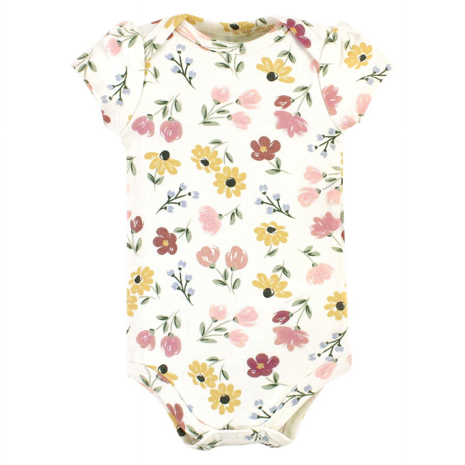 Hudson Baby Short Sleeve Bodysuits, 5-Pack, Newborn- 24 Months
