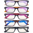 thumbnail image 2 of Eyekepper 5 Pack Blue Light Filter Glasses Rectangular Computer Reading Glasses +2.75, 2 of 6